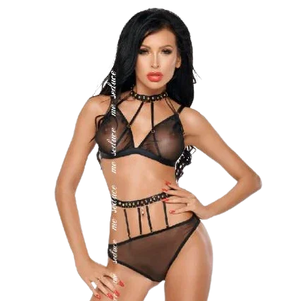 ME-SEDUCE - DOTTY SET DOS PIEZAS NEGRO S/M - Nuvica
