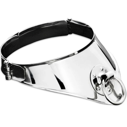 METAL HARD - COLLAR RESTRICCION CON ANILLA Y CANDADO 12.5 CM - Nuvica