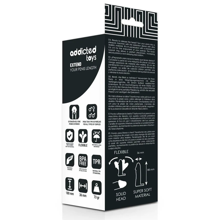 ADDICTED TOYS - EXTENSIÓN PENE 18 CM - Nuvica