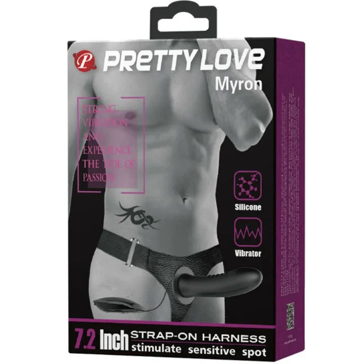 PRETTY LOVE - MYRON STRAP ON CON VIBRACIÓN Y DILDO HUECO - Nuvica