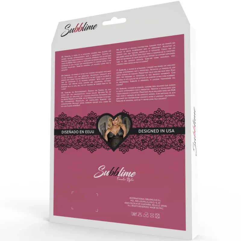 SUBBLIME - FETISH TEDDY MANGA CORTA TALLA GRANDE - Nuvica