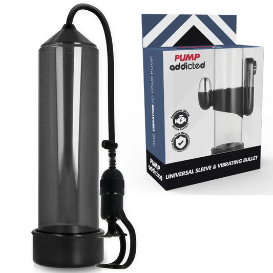 PUMP ADDICTED - BOMBA ERECCIÓN RX5 NEGRO CON VIBRADOR - Nuvica