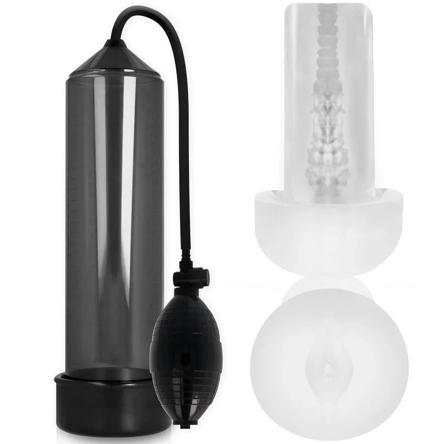 PUMP ADDICTED - RX3 BOMBA ERECCIÓN NEGRO CON MASTURBADOR - Nuvica