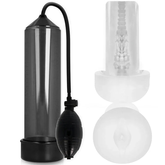 PUMP ADDICTED - RX3 BOMBA ERECCIÓN NEGRO CON MASTURBADOR - Nuvica