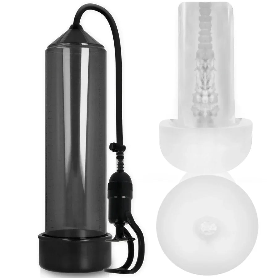 PUMP ADDICTED - BOMBA ERECCIÓN RX5 BLACK CON MASTURBADOR - Nuvica