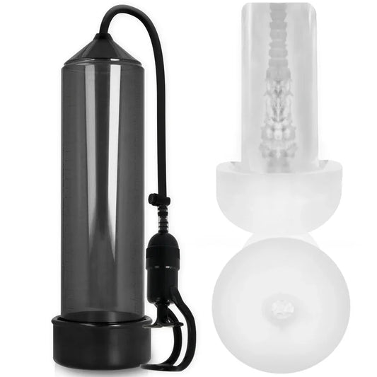 PUMP ADDICTED - BOMBA ERECCIÓN RX5 BLACK CON MASTURBADOR - Nuvica