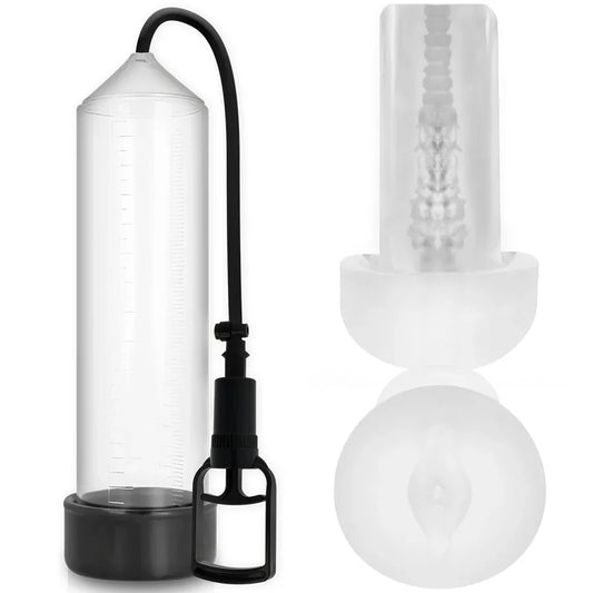 PUMP ADDICTED - BOMBA ERECCIÓN RX7 TRANSPARENTE CON MASTURBADOR - Nuvica