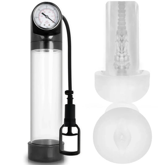 PUMP ADDICTED - BOMBA ERECCIÓN RX9 TRANSPARENTE CON MASTURBADOR - Nuvica