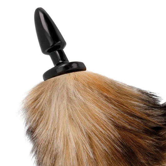 DARKNESS - COLA NATURAL CON PLUG ANAL SILICONA 10 CM - Nuvica