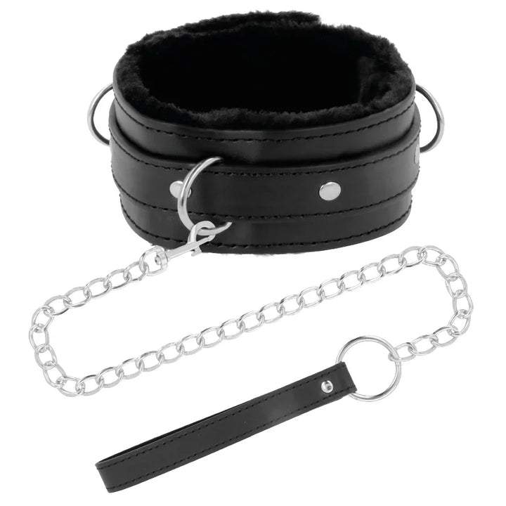 DARKNESS - COLLAR CONFORTABLE DE POSTURA CON CADENA LEATHER - Nuvica