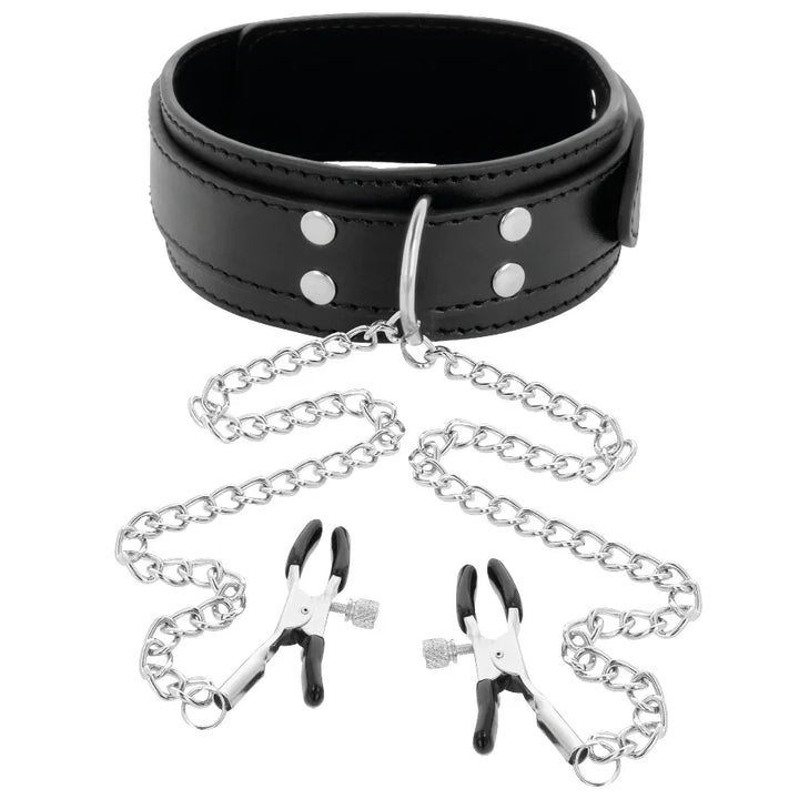 DARKNESS - COLLAR CON PINZAS PARA PEZONES NEGRO - Nuvica