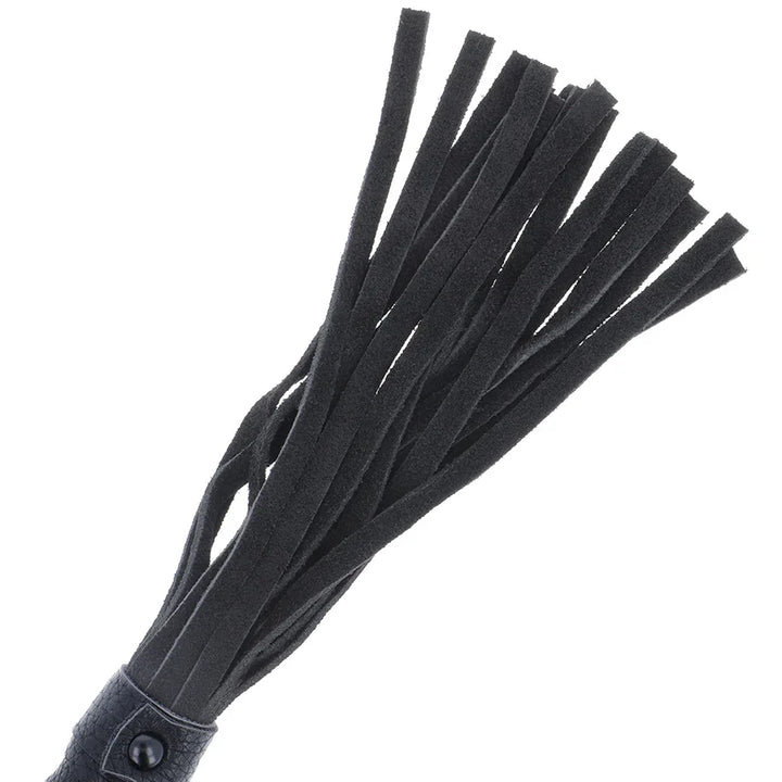 DARKNESS - LÁTIGO BONDAGE NEGRO CON MANGO DE PIEL - Nuvica