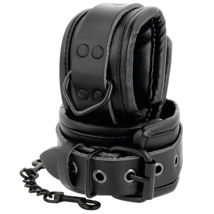 DARKNESS - ESPOSAS AJUSTABLES MANOS LEATHER NEGRO - Nuvica