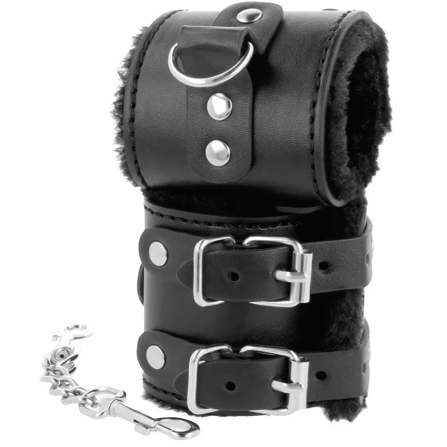 DARKNESS - ESPOSAS CUERO CON FORRO AJUSTABLES NEGRO - Nuvica