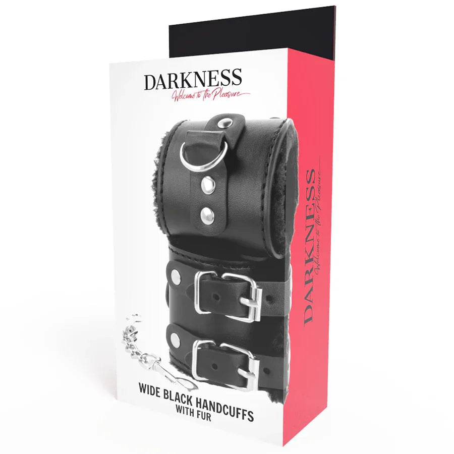 DARKNESS - ESPOSAS CUERO CON FORRO AJUSTABLES NEGRO - Nuvica