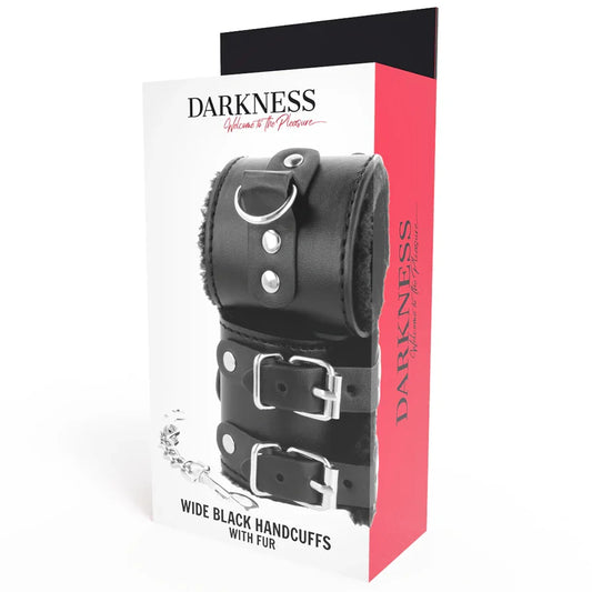 DARKNESS - ESPOSAS CUERO CON FORRO AJUSTABLES NEGRO - Nuvica