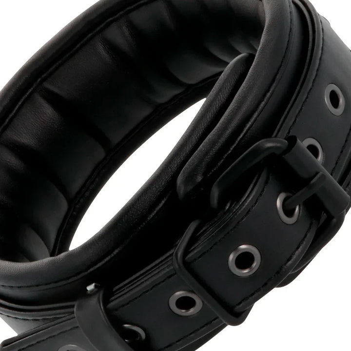DARKNESS - ESPOSAS Y COLLAR DE CUERO NEGRO - Nuvica