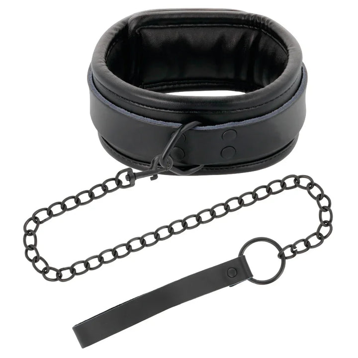 DARKNESS - ESPOSAS Y COLLAR DE CUERO NEGRO - Nuvica