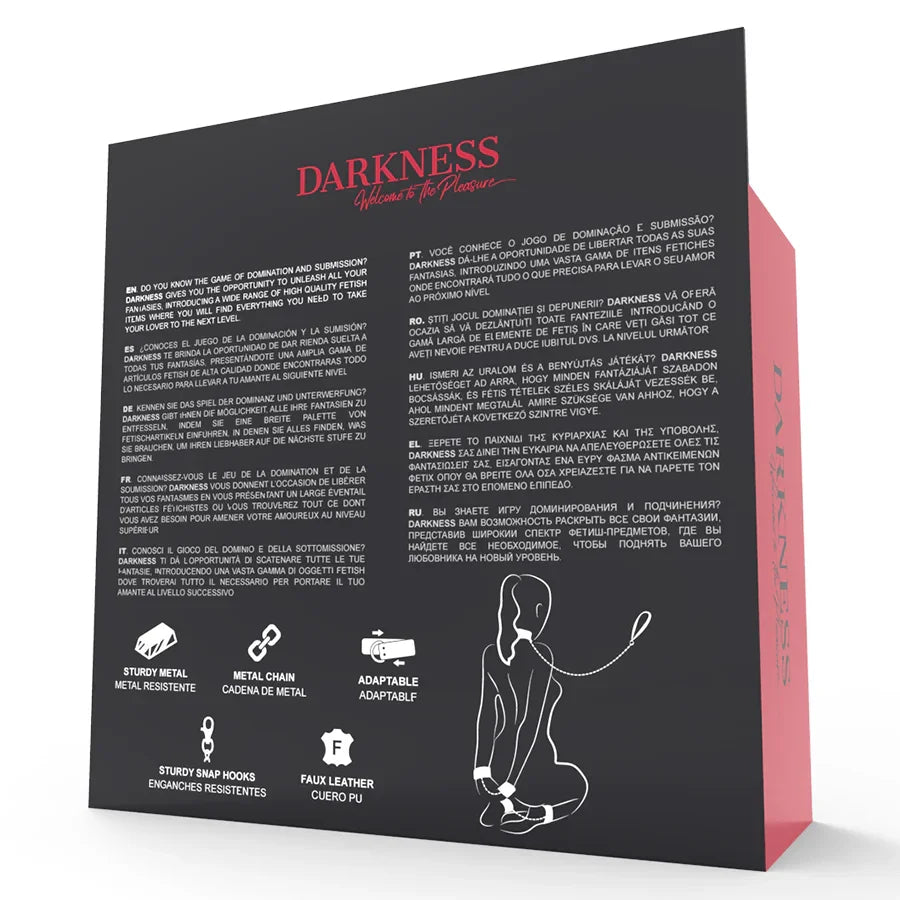 DARKNESS - ESPOSAS Y COLLAR DE CUERO NEGRO - Nuvica