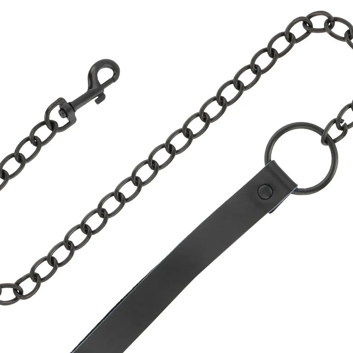 DARKNESS - ESPOSAS Y COLLAR DE CUERO NEGRO - Nuvica