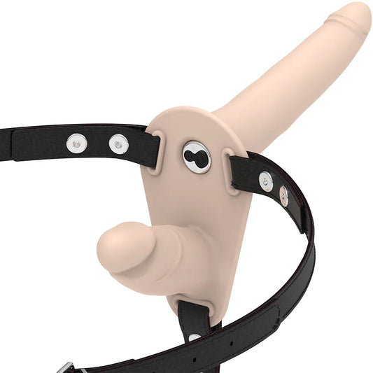 FETISH SUBMISSIVE HARNESS - DOBLE PENETRACIÓN VIBRADOR FLESH UP - Nuvica