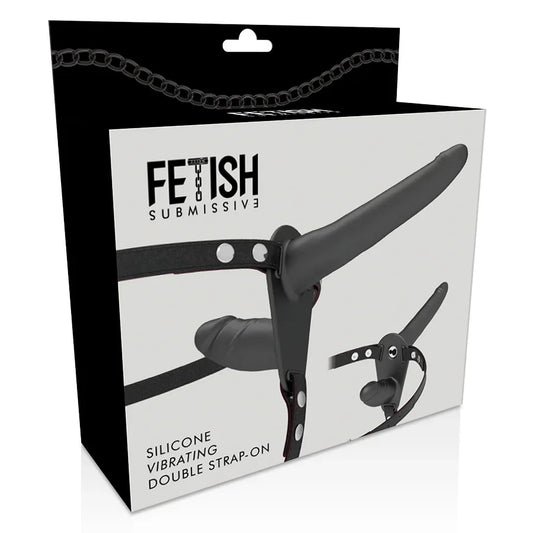 FETISH SUBMISSIVE HARNESS - DOBLE PENETRACIÓN VIBRADOR NEGRO - Nuvica