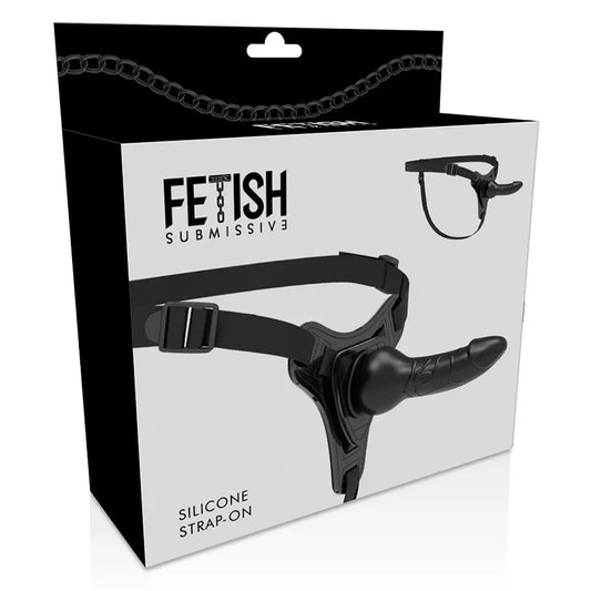 FETISH SUBMISSIVE HARNESS - SILICONA NEGRO REALISTIC 16 CM - Nuvica