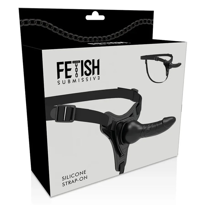 FETISH SUBMISSIVE HARNESS - SILICONA NEGRO REALISTIC 16 CM - Nuvica