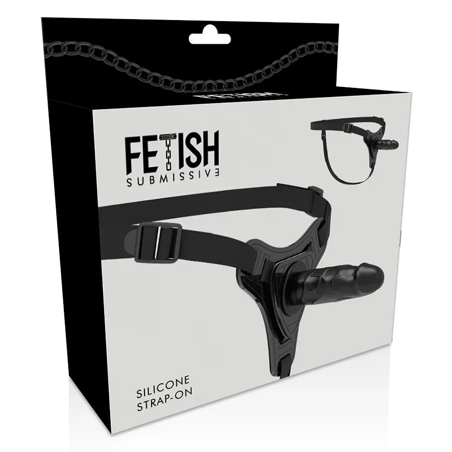 FETISH SUBMISSIVE HARNESS - SILICONA NEGRO REALISTIC 15 CM - Nuvica