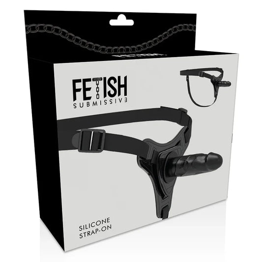 FETISH SUBMISSIVE HARNESS - SILICONA NEGRO REALISTIC 15 CM - Nuvica