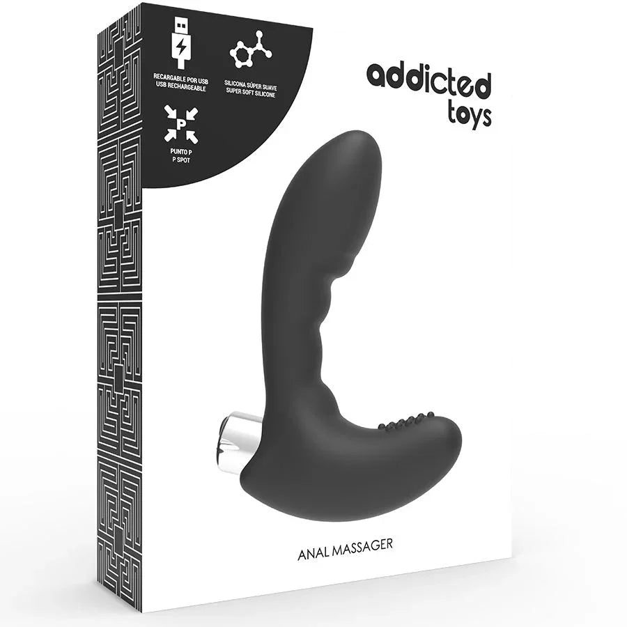 ADDICTED TOYS - VIBRADOR PROSTÁTICO RECARGABLE MODEL 4 - NEGRO - Nuvica