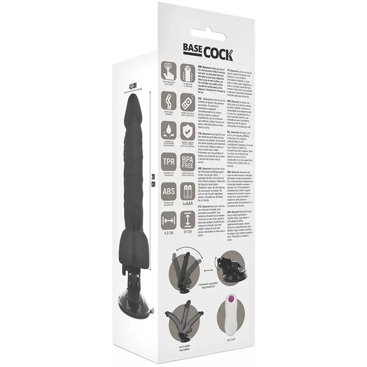 BASECOCK - VIBRADOR REALÍSTICO ARTICULABLE CONTROL REMOTO NATURAL 20 CM -O- 4.5 CM - Nuvica