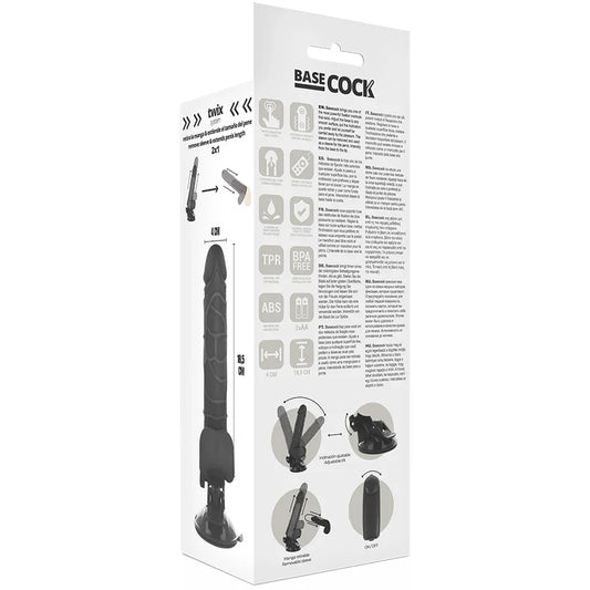 BASECOCK - VIBRADOR REALÍSTICO CONTROL REMOTO NATURAL 18.5 CM -O- 4CM - Nuvica