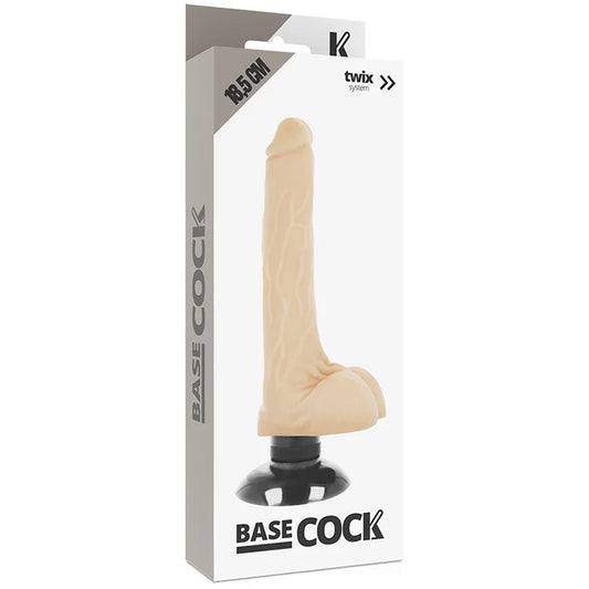 BASECOCK - VIBRADOR REALÍSTICO 2-1 NATURAL 18.5 CM -O- 4 CM - Nuvica