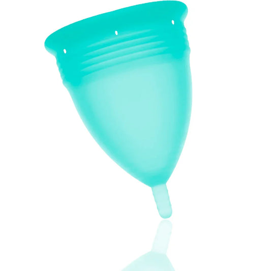 STERCUP - COPA MENSTRUAL FDA SILICONA AQUAMARINA - TALLA L - Nuvica