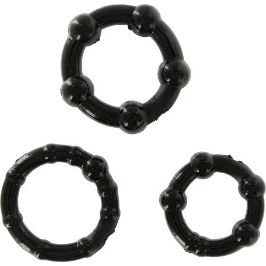 SEVEN CREATIONS - JUEGO TRES ANILLOS PENE NEGRO - Nuvica