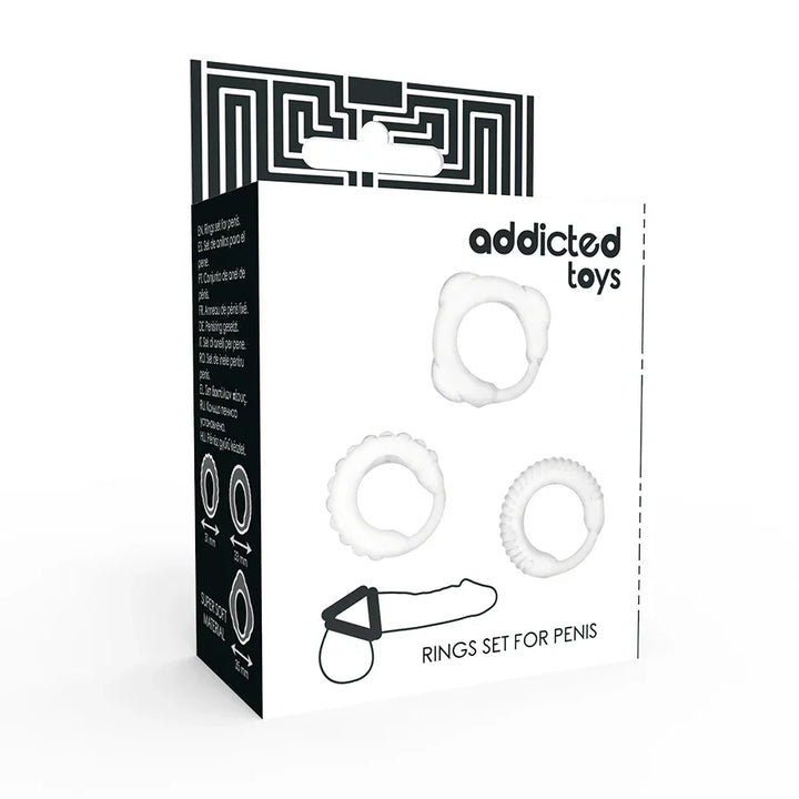 ADDICTED TOYS - SET 3 ANILLOS PENE CLEAR - Nuvica