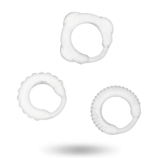 ADDICTED TOYS - SET 3 ANILLOS PENE CLEAR - Nuvica