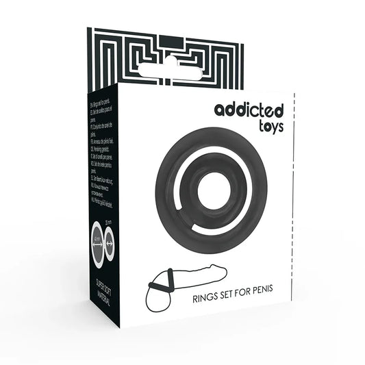 ADDICTED TOYS - POTENZ SET ANILLOS PENE NEGRO - Nuvica