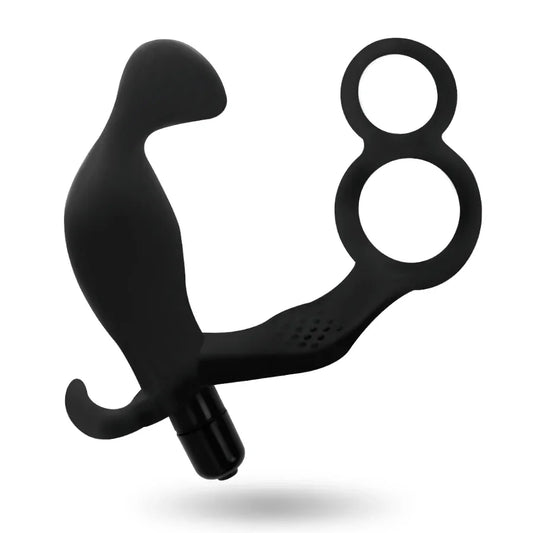 ADDICTED TOYS - PLUG ANAL CON ANILLA DOBLE PENE Y TESTÍCULOS NEGRO - Nuvica