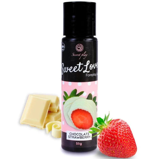 SECRETPLAY - GEL SWEET LOVE FRESA Y CHOCOLATE BLANCO 60 ML - Nuvica