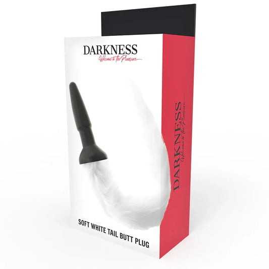 DARKNESS - PLUG ANAL SILICONA CON COLA BLANCA - Nuvica