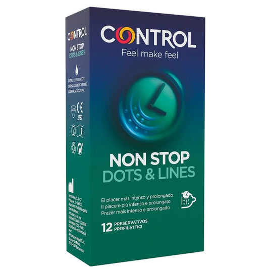 CONTROL - NONSTOP PUNTOS Y ESTRIAS PRESERVATIVOS 12 UNIDADES - Nuvica