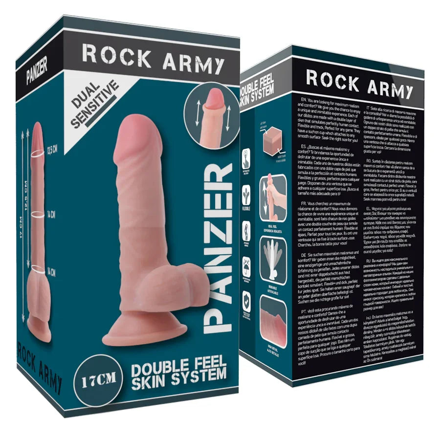 ROCKARMY - DUAL DENSITY PANZER DILDO REALISTA 17 CM -O- 4.46 CM - Nuvica
