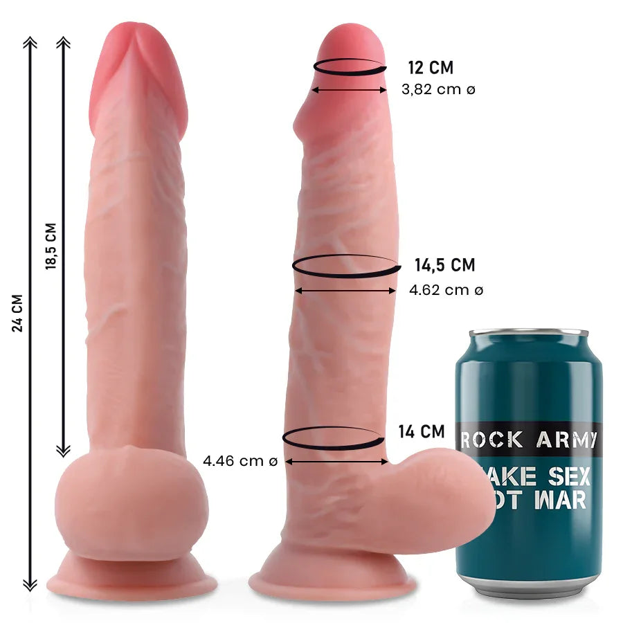 ROCKARMY - SHERMAN DILDO REALISTA DUAL DENSITY 24 CM -O- 4.62 CM - Nuvica