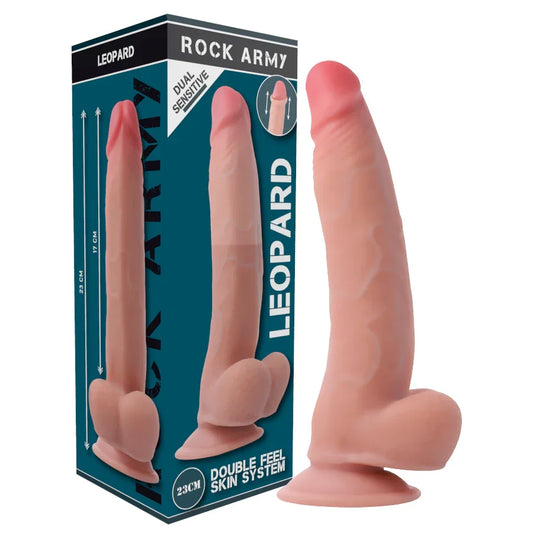 ROCKARMY - LEOPARD DILDO REALISTA DUAL DENSITY 23 CM -O- 4.77 CM - Nuvica