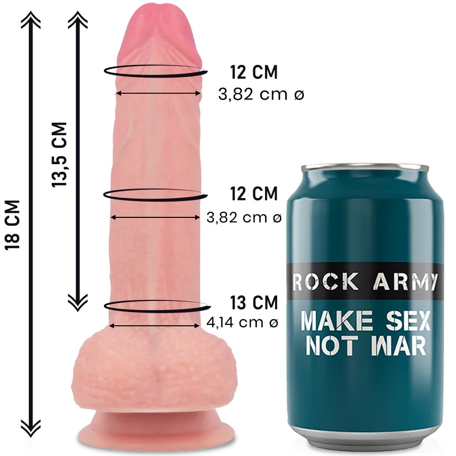 ROCKARMY - MUSTANG DILDO REALÍSTICO LIQUID SILICONE 18 CM -O- 4.14 CM - Nuvica