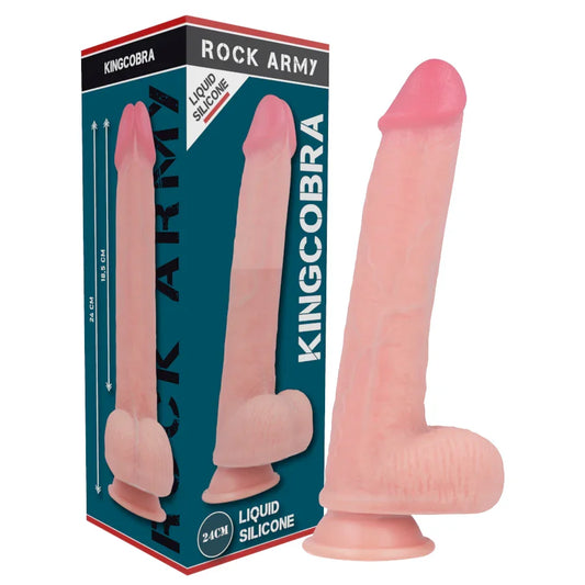 ROCKARMY - KINGCOBRA DILDO REALÍSTICO LIQUID SILICONE 24 CM -O- 4.77 CM - Nuvica