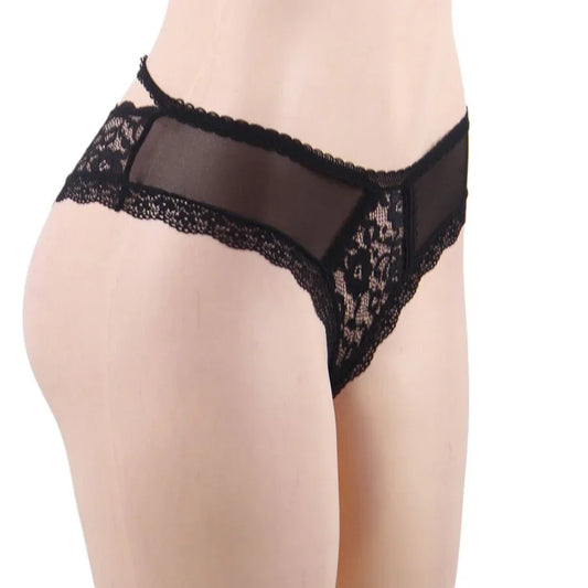 QUEEN LINGERIE - PANTIES DE ENCAJE FLORAL S/M - Nuvica