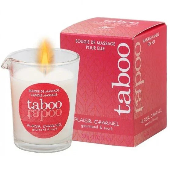 RUF - TABOO VELA DE MASAJE PARA ELLA PLAISIR CHARNEL AROMA FLOR DE CACAO - Nuvica